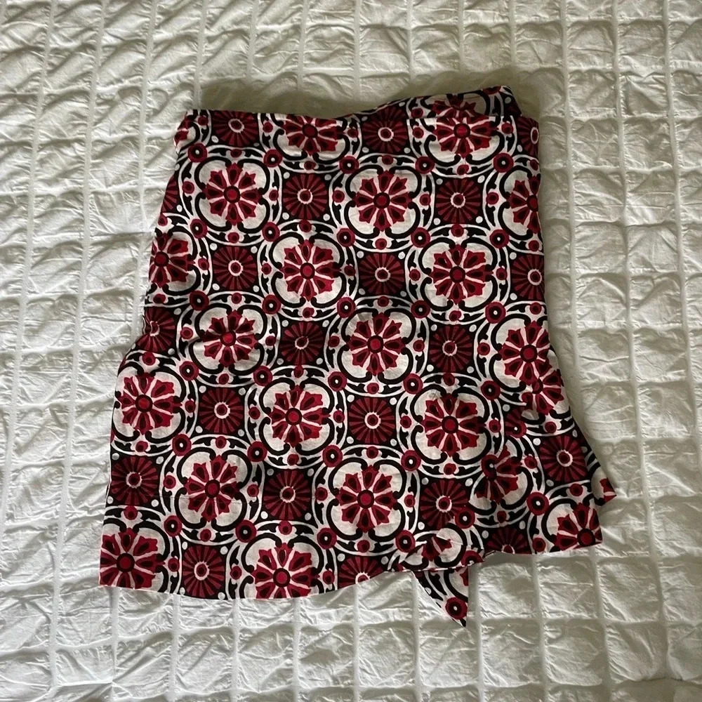 Xirena Carmen wrap mini skirt in Majorca red